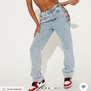 Fashion Nova Breaking Chains Straight Leg Jeans